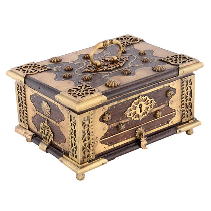 Jewelry Box with Brass Fittings, , Rani Arts & Teak - Artisera
