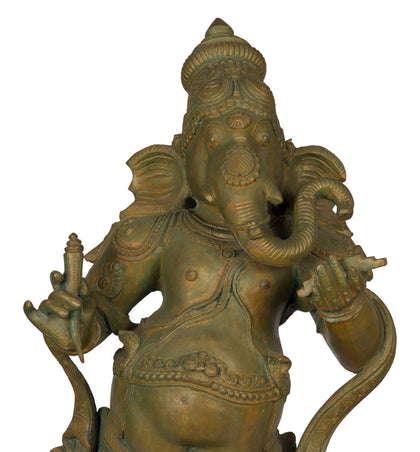 Ganesha Writing Mahabharata - I, , Lost Wax Bronze Sculptures - Artisera