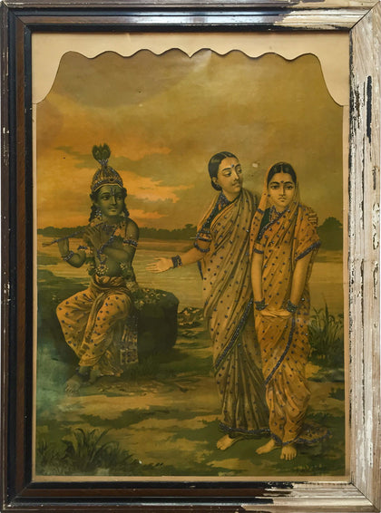 Manini Radha - Introducing Radha to Krishna, Raja Ravi Varma, Indian Arts Palace (AB) - Artisera