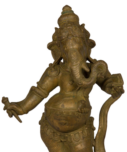 Ganesha Writing Mahabharata - II, , Lost Wax Bronze Sculptures - Artisera