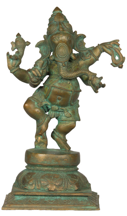 Dancing Ganesha - II, , Lost Wax Bronze Sculptures - Artisera