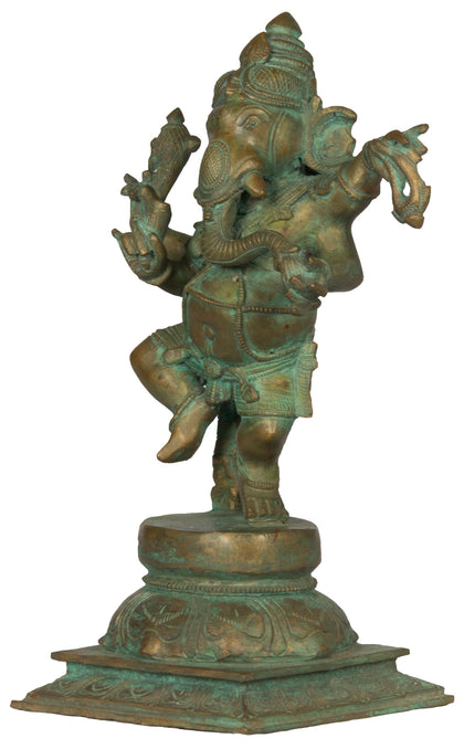Dancing Ganesha - II, , Lost Wax Bronze Sculptures - Artisera