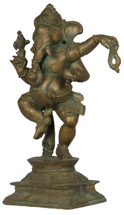 Dancing Ganesha - III, , Lost Wax Bronze Sculptures - Artisera