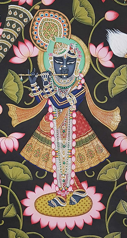 Shrinathji With Gopis Playing Music, , Ethnic Art - Artisera