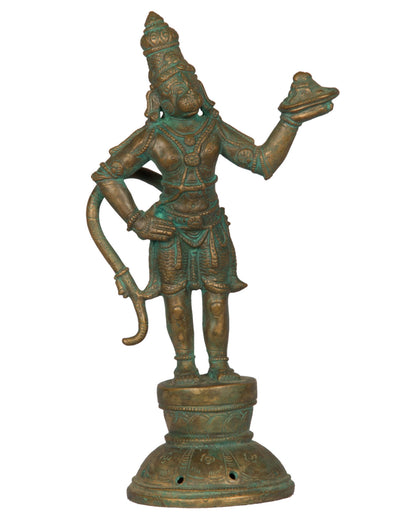 Hanuman Holding Mountain, , Lost Wax Bronze Sculptures - Artisera