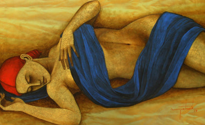 Unwinding Blue, Asit Kumar Patnaik, Chawla Art Gallery - Artisera