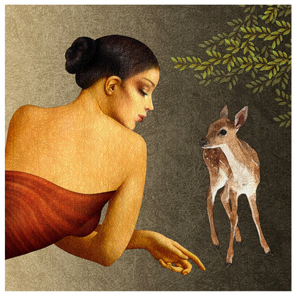 A Little Friend, Amiya Bhattacharya, Verandah Art - Artisera