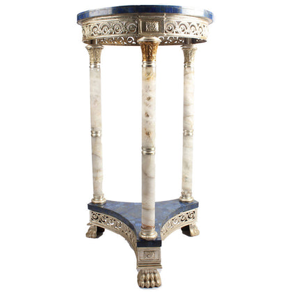 Lapis Lazuli and White Jade Side Table, , Essajees - Artisera