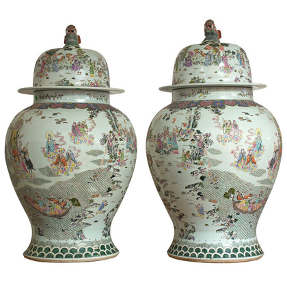 Pair of Vietnamese Jars with Lid, , Crafters - Artisera