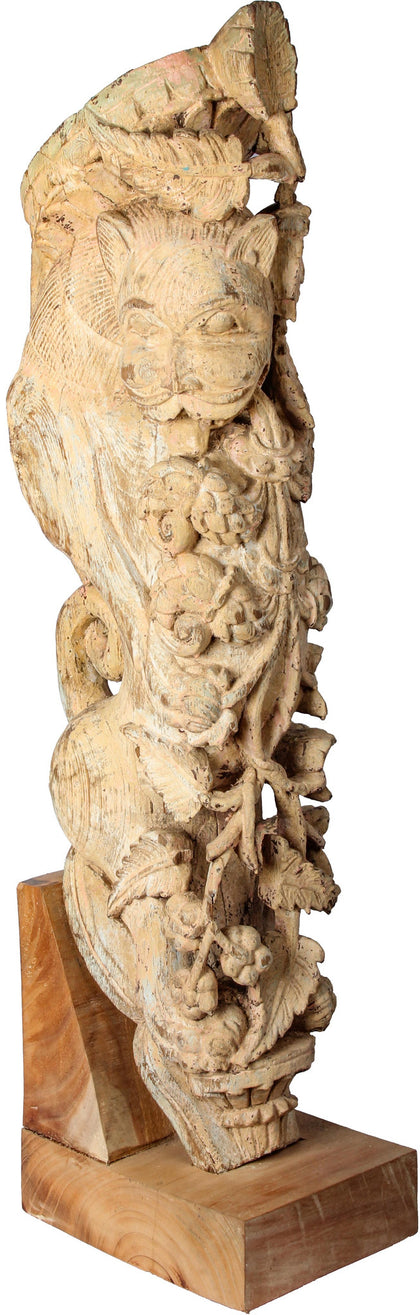 Lion Bracket in Teakwood, Gujarat, , Balaji's Antiques and Collectibles - Artisera