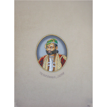 Portrait Study of H.H Ramsinghji, Jaipur, , La Boutique - Artisera
