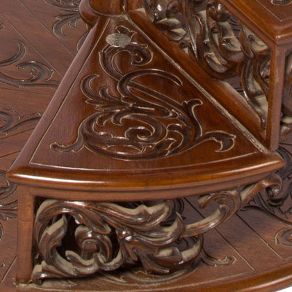 Step Table with Intricate Carving, , The Great Eastern Home - Artisera