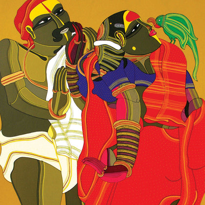 Couple with Parrot, Thota Vaikuntam, Archer Art Gallery - Artisera