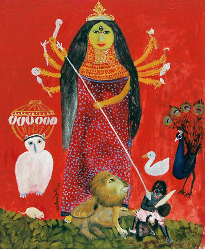 Devi Durga, Kartick Chandra Pyne, Emami Chisel Art - Artisera