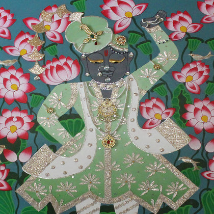 Shrinathji Playing in the Lotus Pond, Shan Bhatnagar, Internal - Artisera