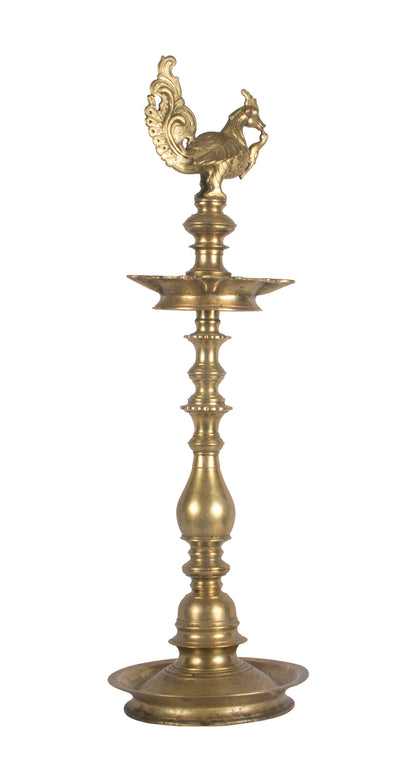 Oil Lamp with Swan Finial, , Balaji's Antiques and Collectibles - Artisera