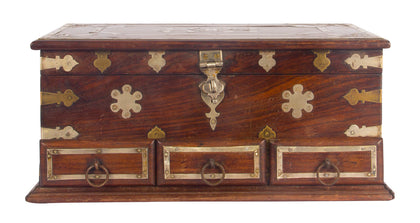 Jewellery Box with Silver Bands, , Balaji's Antiques and Collectibles - Artisera
