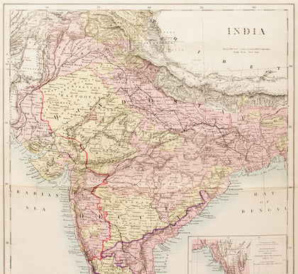 Map of India, Ceylon and Burma, 1850, , Balaji's Antiques and Collectibles - Artisera