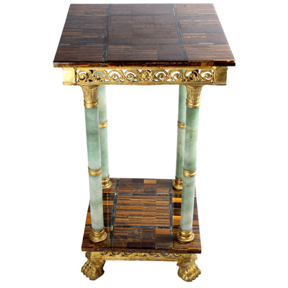 Tiger's Eye and Jade Side Table, , Essajees - Artisera