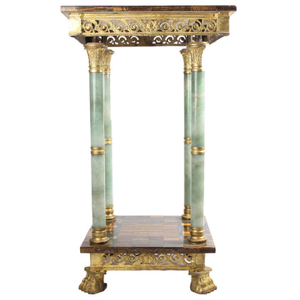 Tiger's Eye and Jade Side Table, , Essajees - Artisera