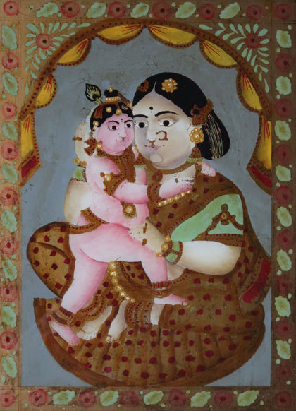 Krishna and Yashoda, , Phillips Reverse Glass - Artisera