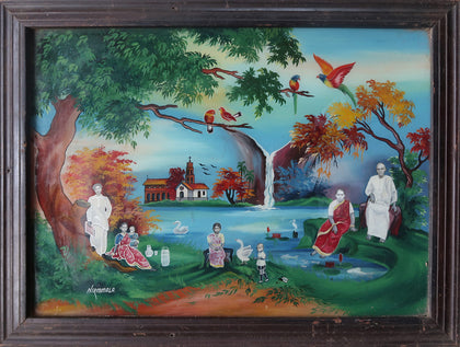 A Family Picnic, , Phillips Reverse Glass - Artisera