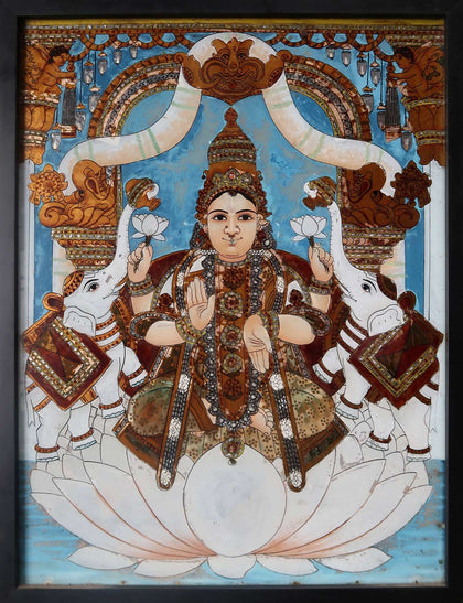 Gajalakshmi - 01, , Phillips Reverse Glass - Artisera