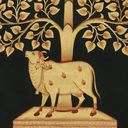 Cow Under Tree - 05, Narendra Kumar, Ethnic Art - Artisera