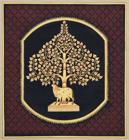 Cow Under Tree - 04, Narendra Kumar, Ethnic Art - Artisera