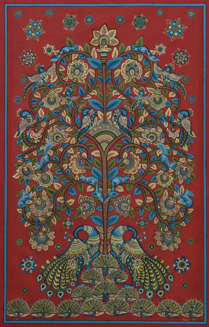 Tree with Peacocks - 01, Narendra Kumar, Ethnic Art - Artisera