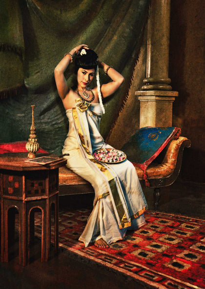 Nair Lady Arranging Jasmine in Her Hair (Feroze Gujral), 2009, Rohit Chawla, Internal - Artisera