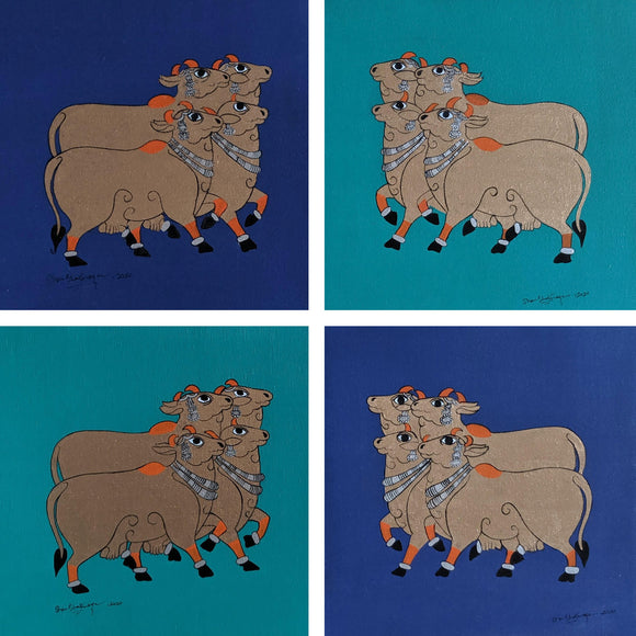 Cows (Set of 4), Shan Bhatnagar, Trail of Hope 2.0 - Artisera