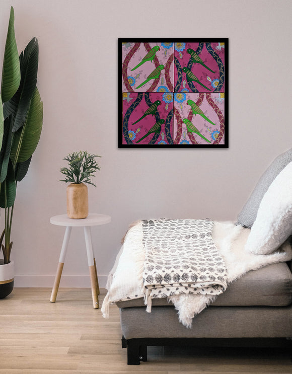 Parrots (Set of 4), Shan Bhatnagar, Trail of Hope 2.0 - Artisera