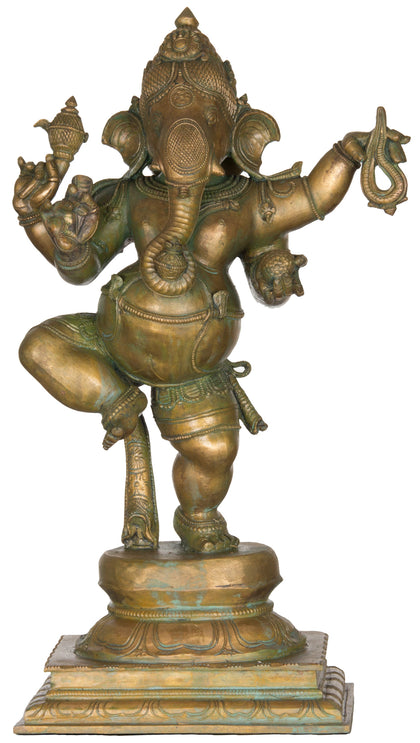 Dancing Ganesha - I, , Lost Wax Bronze Sculptures - Artisera
